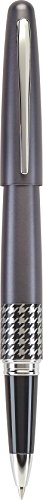 PILOT MR Retro Pop Collection Gel Roller Pen in Gift Box, Gray Barrel with Houndstooth Accent, Fine Point Stainless Steel Nib, Refillable Black Ink (91405)