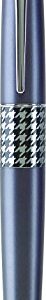 PILOT MR Retro Pop Collection Gel Roller Pen in Gift Box, Gray Barrel with Houndstooth Accent, Fine Point Stainless Steel Nib, Refillable Black Ink (91405)