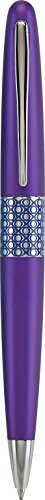 PILOT MR Retro Pop Collection Ballpoint Pen in Gift Box, Purple Barrel with Elipse Accent, Medium Point Stainless Steel Nib, Refillable Black Ink (91424)