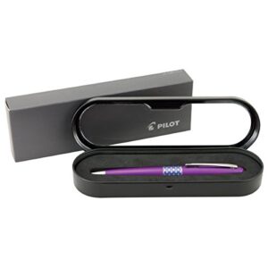 PILOT MR Retro Pop Collection Ballpoint Pen in Gift Box, Purple Barrel with Elipse Accent, Medium Point Stainless Steel Nib, Refillable Black Ink (91424)