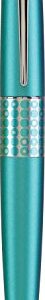 PILOT MR Retro Pop Collection Ballpoint Pen in Gift Box, Turquoise Barrel with Dots Accent, Medium Point Stainless Steel Nib, Refillable Black Ink (91426)