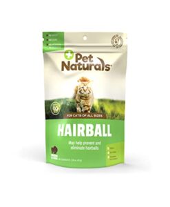 pet naturals hairball for cats with omega 3, chicken flavor, 30 chews - can help eliminate hairballs and manage excess shedding - no corn or wheat