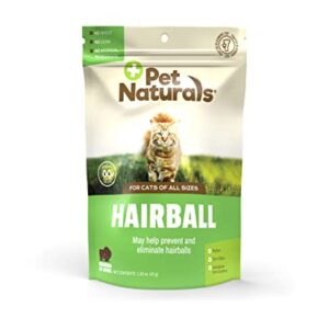Pet Naturals Hairball for Cats with Omega 3, Chicken Flavor, 30 Chews - Can Help Eliminate Hairballs and Manage Excess Shedding - No Corn or Wheat