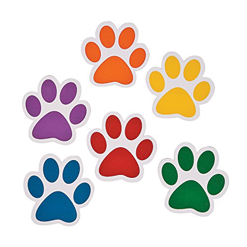 Fun Express Paw Print Cutouts - 48 Pieces - Educational and Learning Activities for Kids