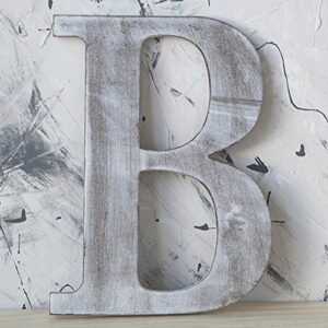 The Lucky Clover Trading B Wood Block, 8" L, Charcoal Grey Wall Letter, Gray