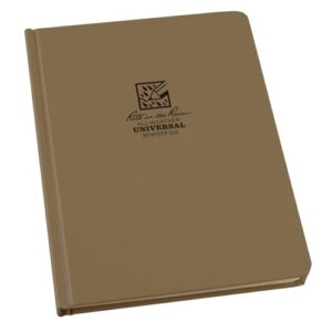 Rite in the Rain Weatherproof Hard Cover Notebook, Tan Cover, Universal Pattern (No. 970TF-LG), 8.75 x 6.75 x 0.625