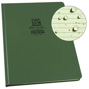 rite in the rain weatherproof hard cover notebook, 8 3/4" x 11 1/4", green cover, universal pattern (no. 970f-mx)