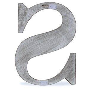 The Lucky Clover Trading S Wood Block, 24" L, Charcoal Grey Wall Letter, Gray