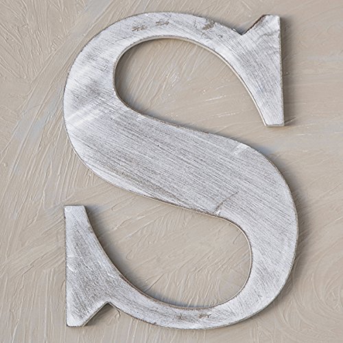 The Lucky Clover Trading S Wood Block, 24" L, Charcoal Grey Wall Letter, Gray