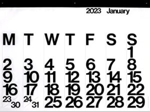 stendig 2022 wall, office & home calendar, authentic original design of massimo vignelli
