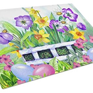 Caroline's Treasures PJC1099LCB Finding Easter Eggs Glass Cutting Board Large Decorative Tempered Glass Kitchen Cutting and Serving Board Large Size Chopping Board