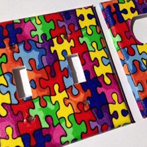 Puzzle Piece Light Switch Cover Various Sizes Offered