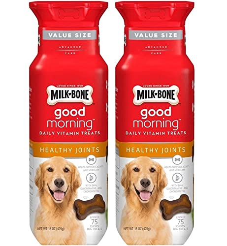 Milk-Bone Good Morning Healthy Joints Daily Vitamin Dog Treats, 15 oz., Pack of 2