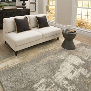 mohawk home berkshire truro abstract area rug, 5'x8', grey/beige