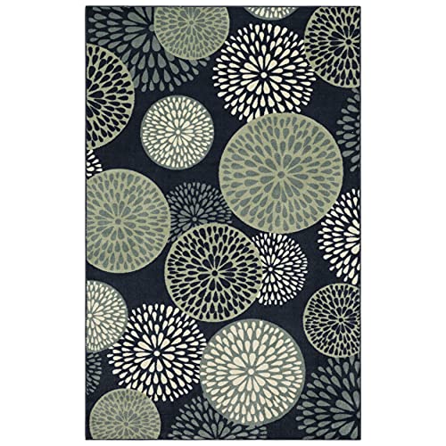 Mohawk Home Aurora Foliage Friends Floral Ornamental Medallions Area Rug, 5'x8', Blue