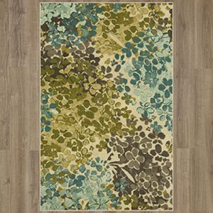 Mohawk Home Aurora Radiance Aqua Abstract Floral Area Rug, 5'x8', Blue/Green