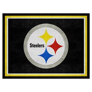 fanmats 17389 nfl pittsburgh steelers rug, team color, 87" x 117"