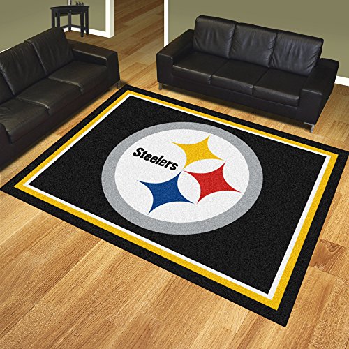 FANMATS 17389 NFL Pittsburgh Steelers Rug, Team Color, 87" x 117"