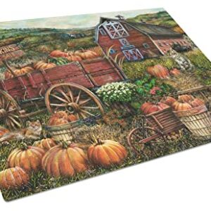 Caroline's Treasures PTW2008LCB Pumpkin Patch and Fall Farm Glass Cutting Board Large Decorative Tempered Glass Kitchen Cutting and Serving Board Large Size Chopping Board