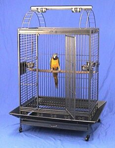 castle playtop bird parrot cage - 40" l x 30" w x 73" h - wrought iron with 6mm extra strong wire