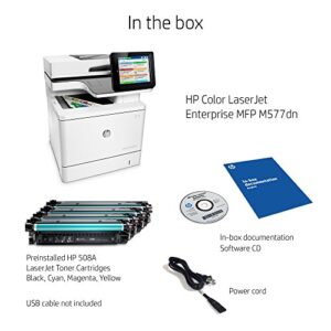 HP Color LaserJet Enterprise MFP M577dn Duplex Printer with One-Year, Next-Business Day, Onsite Warranty (B5L46A)