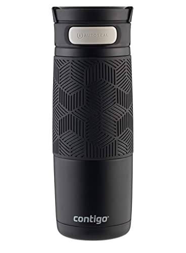 Contigo,Stainless Steel 72086 TRANSIT 16OZ MATTE BLACK GRIP A, 1 Count (Pack of 1)