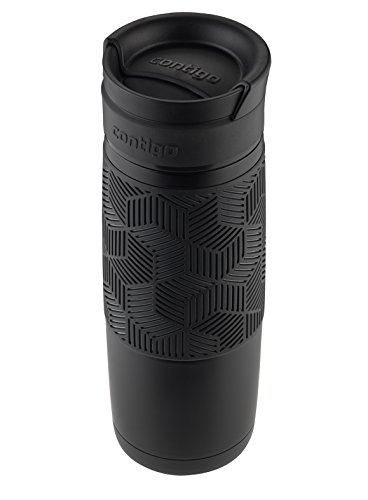 Contigo,Stainless Steel 72086 TRANSIT 16OZ MATTE BLACK GRIP A, 1 Count (Pack of 1)