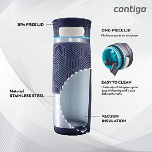 Contigo,Stainless Steel 72086 TRANSIT 16OZ MATTE BLACK GRIP A, 1 Count (Pack of 1)