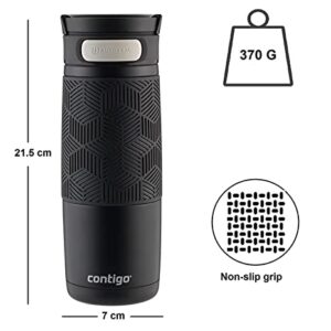 Contigo,Stainless Steel 72086 TRANSIT 16OZ MATTE BLACK GRIP A, 1 Count (Pack of 1)