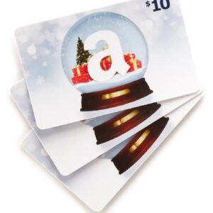 Amazon.com $10 Gift Cards, Pack of 3 (Holiday Globe Card Design)