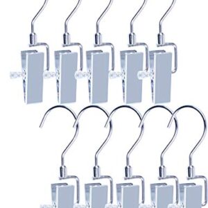 CreooGo Laundry Hangers with Swivel Hooks Hold Boots Clips Pin Stainless Steel Portable for Travel Clothes Towel Pack of 10