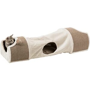 TRIXIE Cuddly Condos with Tunnel, Sisal Scratching Surface, Cream/Brown