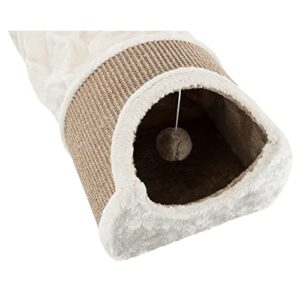 TRIXIE Cuddly Condos with Tunnel, Sisal Scratching Surface, Cream/Brown