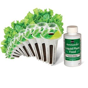 aerogarden salad greens seed pod kit with red, green, romaine and butter leaf lettuce, liquid plant food and growing guide (9-pod)