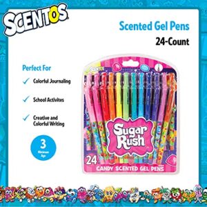 Scentos Scented Gel Pens - 24-Count - Assorted Color Pens for Kids or Adults in Sugar Rush Candy Scents - Cool Writing & Journaling Gift Idea