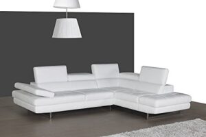 j&m furniture a761 italian leather sectional white, modern