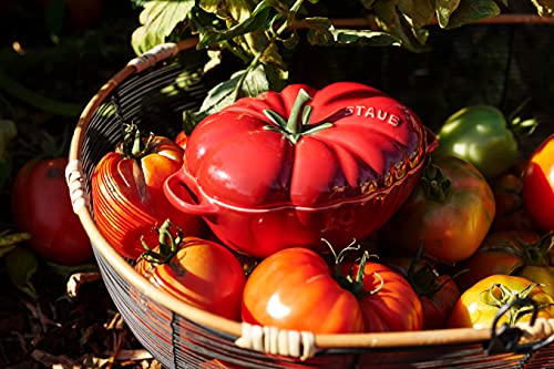 STAUB Ceramics Dutch Oven 16-oz Petite Tomato Cocotte, Cherry