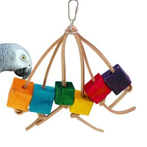 Bonka Bird Toys 1965 Block Spider Bird Toy Parrot cage Toys Cages African Grey Amazon Conure. Quality Product Hand Made in The USA.