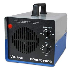 odorfree villa 3000 ozone generator for eliminating odors, permanently removing tobacco, pet and musty odors at their source - easily treats up to 3000 sq ft