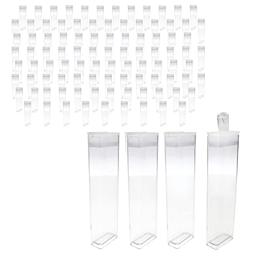 The Beadsmith Clear Plastic Boxes - Rectangle with a Flip Top Cap - 7/16” x 1” x 3-3/4” - Use for Beads, Bath Salts, Wedding & Party Favors, Home or Office Storage - Bag of 100