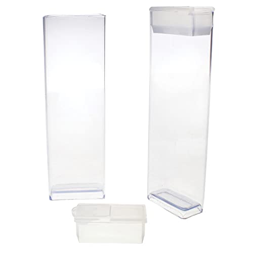 The Beadsmith Clear Plastic Boxes - Rectangle with a Flip Top Cap - 7/16” x 1” x 3-3/4” - Use for Beads, Bath Salts, Wedding & Party Favors, Home or Office Storage - Bag of 100