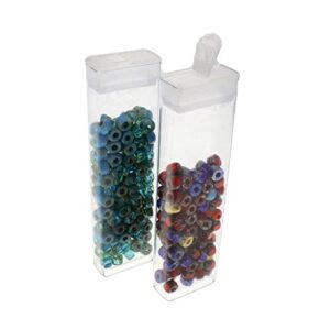 The Beadsmith Clear Plastic Boxes - Rectangle with a Flip Top Cap - 7/16” x 1” x 3-3/4” - Use for Beads, Bath Salts, Wedding & Party Favors, Home or Office Storage - Bag of 100