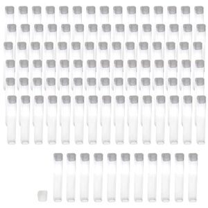 the beadsmith clear plastic tubes - 3 x .5 inch square tubes - flat caps - use for beads, bath salts, wedding & party favors, home or office storage - bag of 100