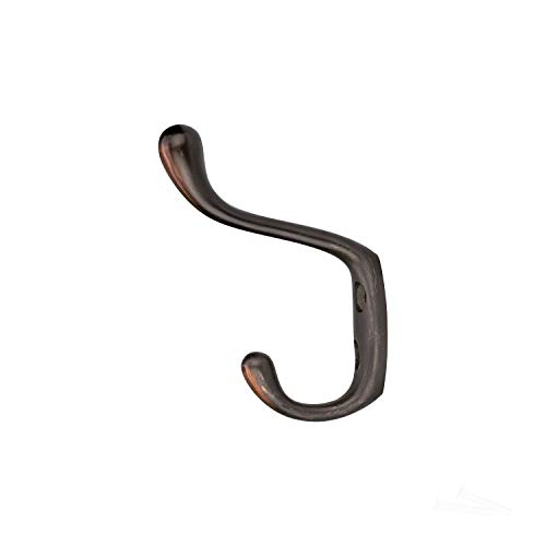 Rok Hardware Heavy Duty Dual Coat Hook, 3-1/2", Oil-Rubbed Bronze, 10 Pack ROKCH101ORB