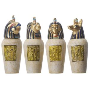summit collection egyptian canopic jar set of 4 pieces 3.5h jackal falcom human lion