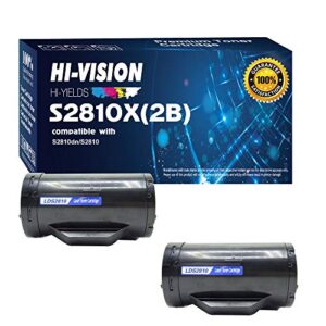 hi-vision 2 pack compatible s2810x high yield (6,000 pages, 593-bbmf) black toner cartridge replacement for h815dw s2810dn s2815dn printers