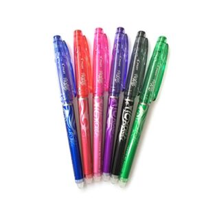 pilot frixion 0.5mm x-fine point erasable gel pens - 6 color pouch pack