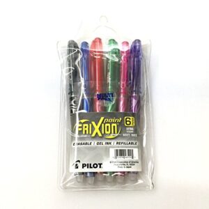 Pilot Frixion 0.5mm X-fine Point Erasable Gel Pens - 6 Color Pouch Pack
