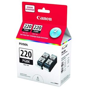canon pgi-220 ink cartridge - black - 2 pack in retail packing