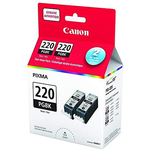 Canon PGI-220 Ink Cartridge - Black - 2 Pack in Retail Packing